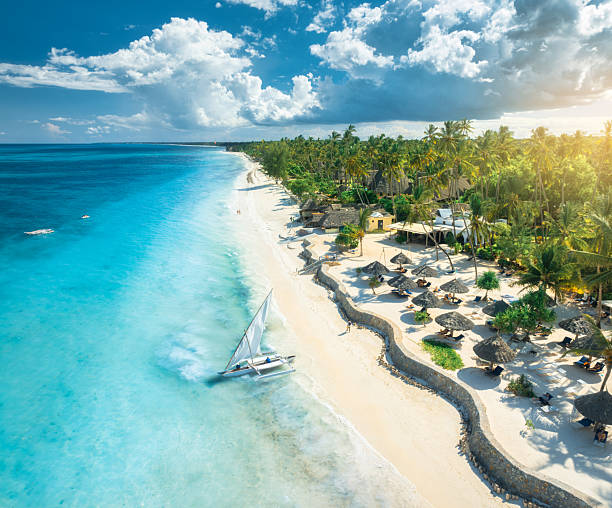 Zanzibar Beach Aerial View